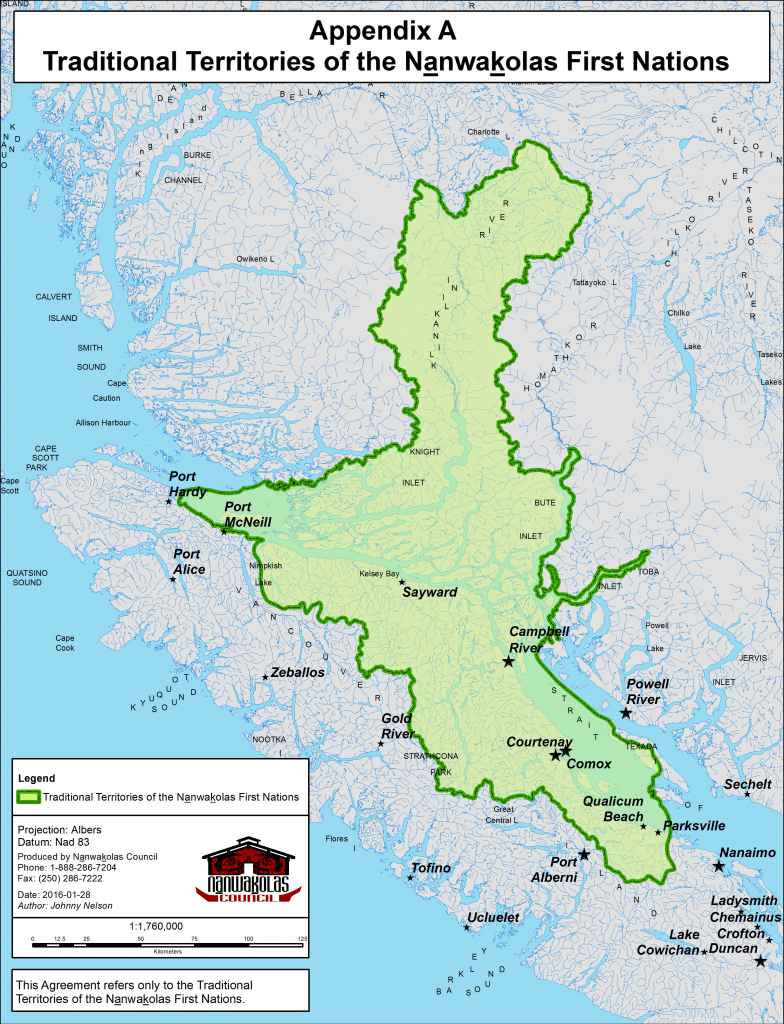 Na̲nwak̲olas Council Society Member Nations. Map courtesy of Na̲nwak̲olas Council Society