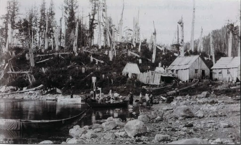 The village of Klemtu in 1889. Photo courtesy Kitasoo/Xai'xais Nation.