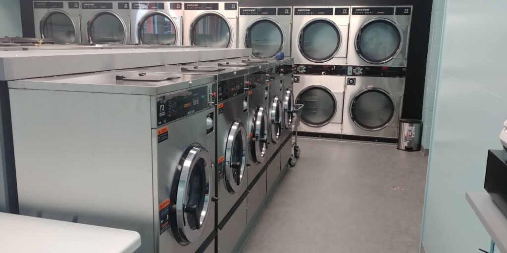 new laundry machines at a laundromat