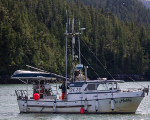 The late Don Roberts, former Chief of Kitsumkalum First Nation, aboard his family’s boat, the Miss Robbie. Chief Roberts was a strong advocate for local fisheries. (Photo: Chelsey Ellis)