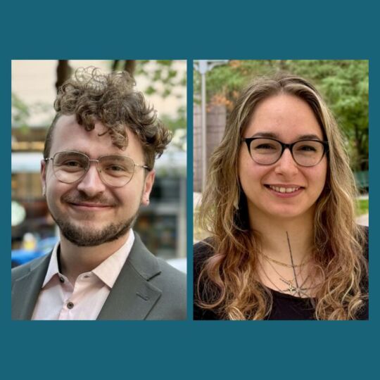 An image with a teal blue background and three photos cropped into circles. Each photo is a different team member: Landon who is wearing a grey and pink suit and Raven who is wearing a black long sleeve top. Below the images is the Coast Funds logo in white.