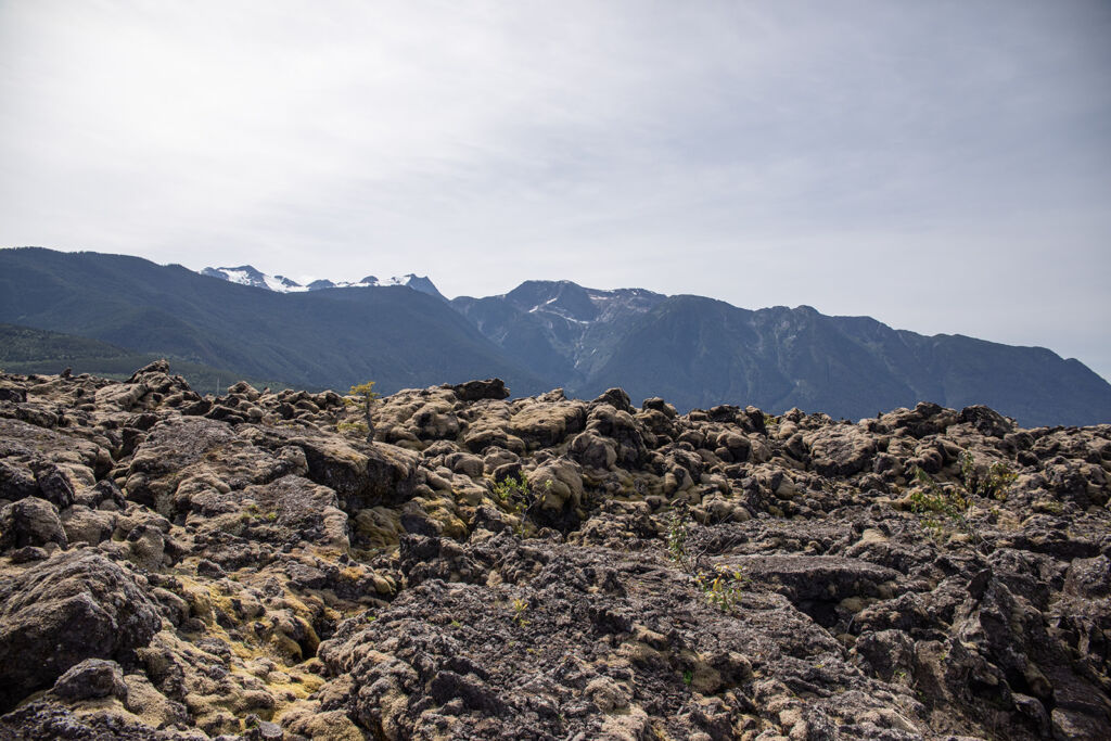 The lava fields of Nisg̱a’a Memorial Lava Bed Protected Area located between Gitlax̱t'aamiks and Gitwinksihlkw in British Columbia.